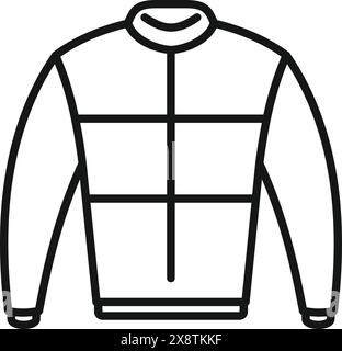 Black and white vector graphic of a modern casual zipup jacket Stock Vector
