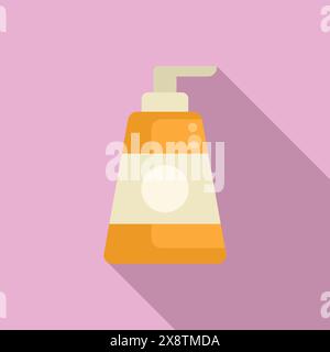 Flat vector illustration of a modern hand soap dispenser on a gradient pink background Stock Vector