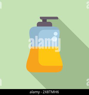 Vibrant and colorful soap dispenser illustration with hand hygiene and cleanliness concept in a modern, minimalist design vector graphic for bathroom accessories and personal care products Stock Vector