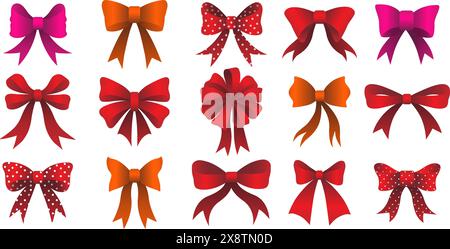 Red dotted bow ties Stock Vector