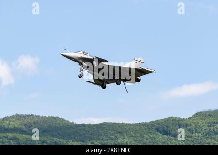 Gap Tallard Airshow, France, 26th May 2024. French Navy Air Force with Rafale Marine doing aerobatics in the sky Stock Photo