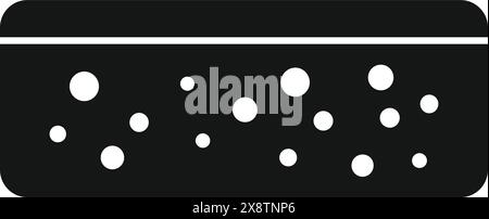 A black and white icon representing a side view of a box cheese grater Stock Vector