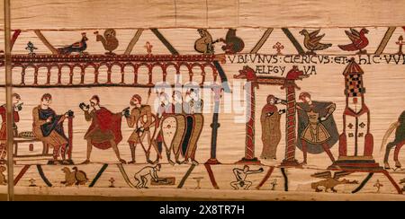 BAYEUX, FRANCE, MAY 14, 2024 : Tapestry of Bayeux, illustrate the ...