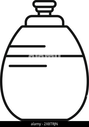 Simplistic vector design of a grenade in high contrast black and white line art Stock Vector