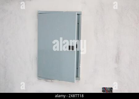 New house construction interior with electric box Stock Photo