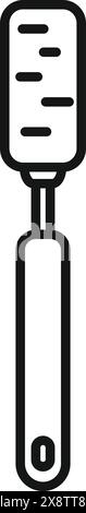 Monochrome culinary spatula illustration in vector format for cooking and kitchen tool line art design with black and white color scheme, isolated on a simple background Stock Vector