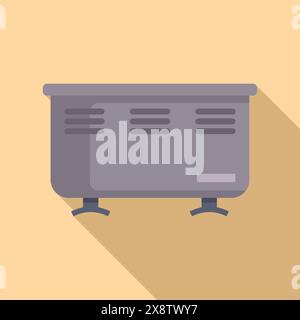 Minimalistic vector image of a stylish gray office desk with shadow, perfect for modern designs Stock Vector