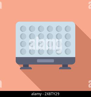 Modern flat design icon of a vintage style television with a pastel background Stock Vector