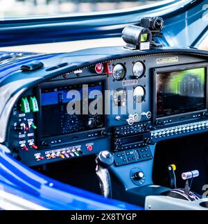 Closeup view of control pannel of the sport plane Stock Photo