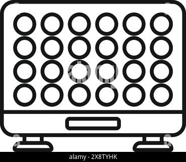 Black and white line art of a stylized computer monitor suitable for web icons Stock Vector