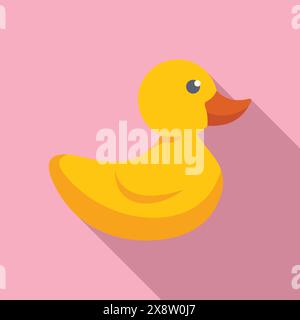Bright and playful isometric rubber duck vector illustration for kids' games and playtime in the bathtub Stock Vector