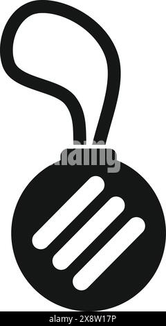 Simple vector illustration of a pirate hook in black and white, isolated on white Stock Vector