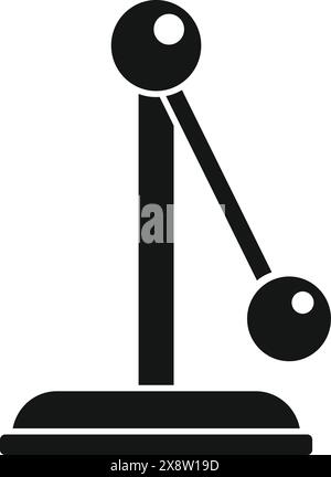 Vector illustration of a black desk lamp icon, perfect for officethemed designs Stock Vector