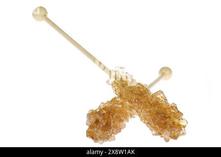 brown rock candy sticks isolated on white background Stock Photo