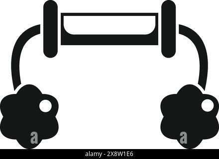 Vector illustration of a hand gripper silhouette, isolated on white, representing exercise equipment Stock Vector