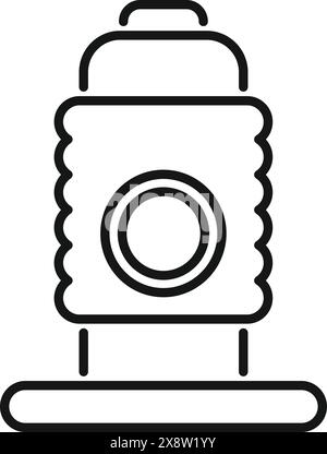 Simple black and white line illustration of a beehive, perfect for icons or logos Stock Vector