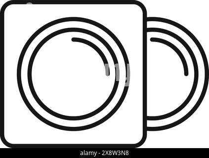 Simple line art vector graphic of a camera, perfect for logos, apps, and websites Stock Vector