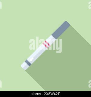 Minimalist illustration of an ecigarette with shadow, modern quit smoking concept Stock Vector