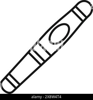 Black and white line art vector drawing of a stylized pen, perfect for icons or educational materials Stock Vector