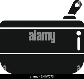 Vector illustration of a silhouette saucepan suitable for kitchen themed graphic designs Stock Vector