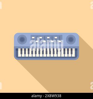 Flat design vector of a musical synthesizer ideal for musicthemed projects Stock Vector