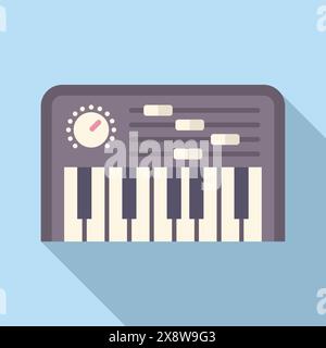 Flat design vector of a synthesizer, perfect for musicthemed graphic projects Stock Vector