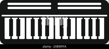Simple icon featuring a stylized keyboard in black and white, ideal for musicrelated designs Stock Vector