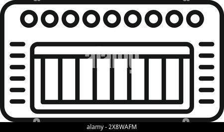 Monochrome vector design of a classic piano keyboard suitable for musicthemed graphics Stock Vector