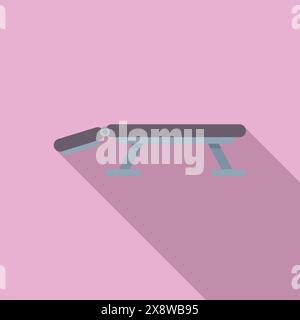 Graphic image of a balance beam on a pink background with a shadow, representing gymnastics equipment Stock Vector