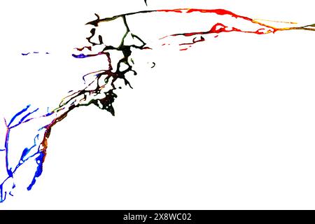 Image of the colored splashes in abstract shape, on white background Stock Photo