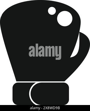 Black vector illustration of a boxing glove, perfect for sports icons and logos Stock Vector