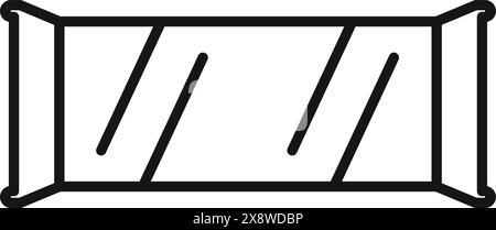 Black line vector representation of an unbranded candy wrapper suitable for design elements Stock Vector