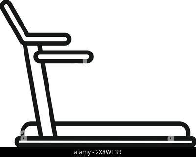 Simple, clean lineart illustration of a treadmill, perfect for fitnessrelated design Stock Vector