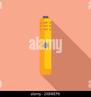 Minimalist graphic of a yellow utility knife on a salmon pink background Stock Vector
