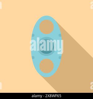 Simplified artist's palette illustration with a modern flat design style and long shadow Stock Vector