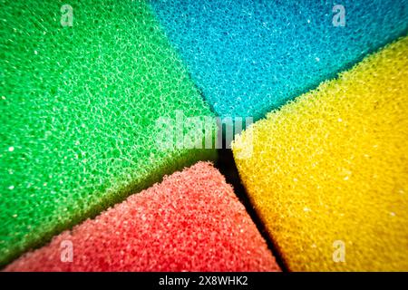 Vibrant Colored Sponge Macro Close Up Stock Photo