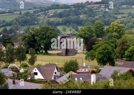 looking towards Crickhowell Castle & Ffawyddog, Brecon Beacons National Park, Powys, Wales Stock Photo