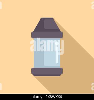Minimalistic vector illustration of a trash can icon with a shadow effect on a soft beige background Stock Vector