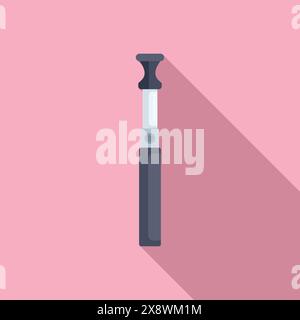 Flat design vector of a reflex hammer with shadow, commonly used in neurology Stock Vector