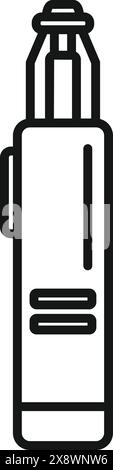 Simple line art vector of a pen suitable for icons, infographics, and instructional material Stock Vector