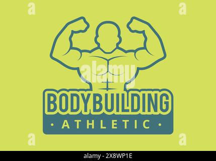 Vector illustration of an athletic figure exercising, ideal for a fitness gym logo. Perfect for showcasing strength and dedication Stock Vector