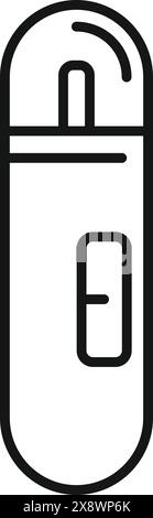 Black and white illustration of a simple usb stick, ideal for icons or techrelated designs Stock Vector