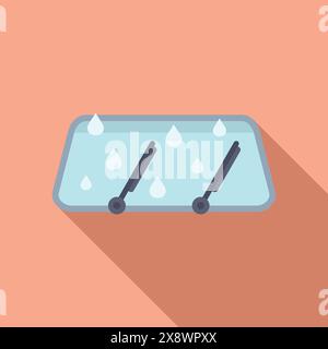 Colorful illustration of a water container with droplets, in a modern flat design style Stock Vector