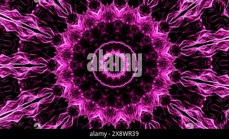 Abstract fractal flower spreading like electrical energy. Animation. Mandala ornament in a shape of a flower. Stock Photo