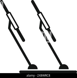 Black and white graphic of parallel bars, suitable for gymnastics and sporting themes Stock Vector