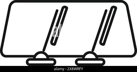 Vector illustration of a simple outlined car windshield wiper icon Stock Vector