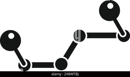 Simplistic vector icon depicting a stylized constellation or molecular structure in black and white Stock Vector