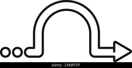 Simplistic black and white line art of a curved undo arrow, symbolizing return or back actions Stock Vector