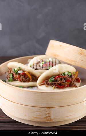 Homemade Steamed Pork Belly Bao Buns with Veggies Stock Photo - Alamy