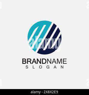 MW Logo or WM Logo. Creative letter MW or WM monogram logo template. Stock Vector